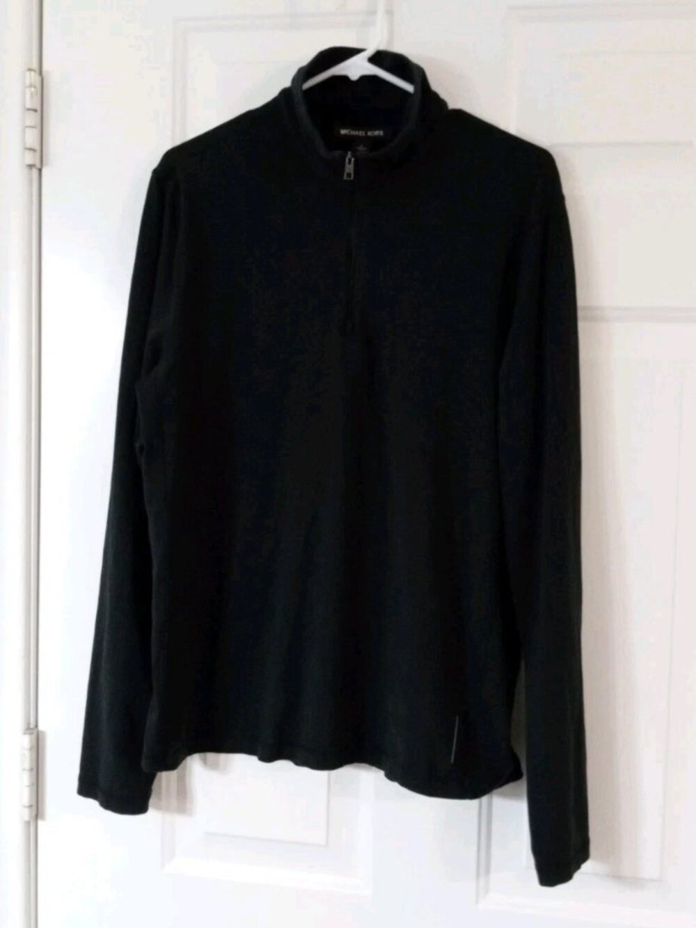 Michael Kors 1/4 Zip Sweater Men’s Large Black Lightweight Golf Casual Pullover